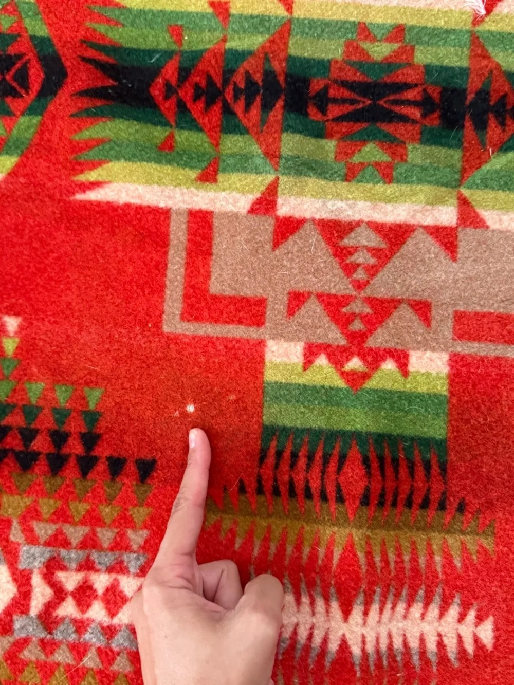 VTG Pendleton Beaver State Wool Blanket Chief Joseph Arrowhead Red Green 76x54